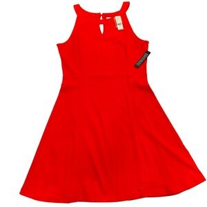 NWT New York & Company Studio Orange Knit Midi Summer Dress. Sz Large